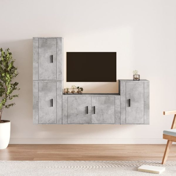 4 Piece TV Cabinet Set Engineered Wood