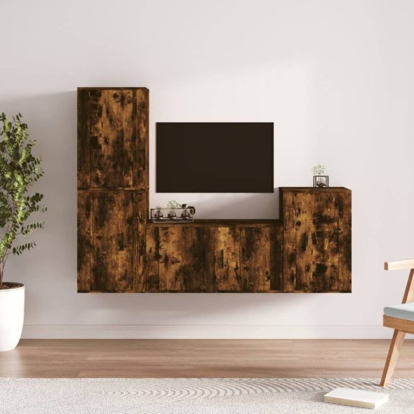 4 Piece TV Cabinet Set Engineered Wood