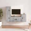 4 Piece TV Cabinet Set Engineered Wood