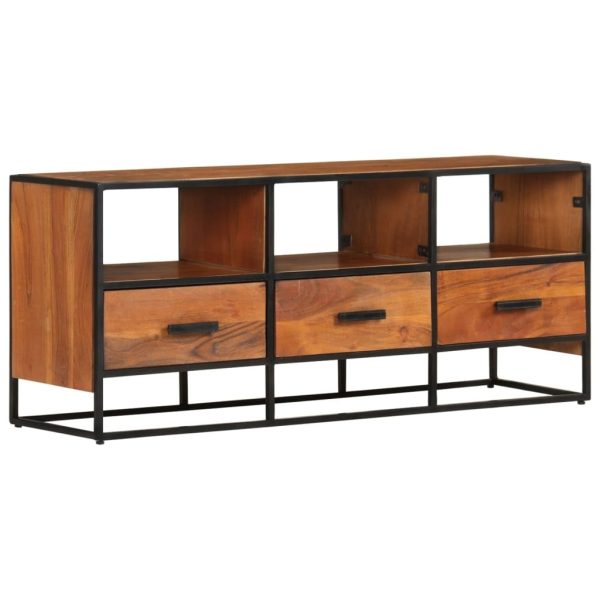 TV Cabinet 110x30x45 cm Rough Mango Wood