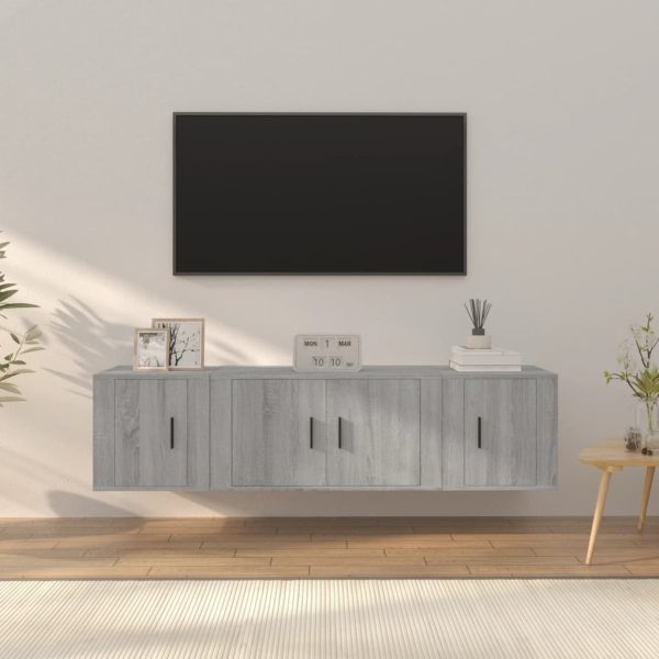 3 Piece TV Cabinet Set Engineered Wood