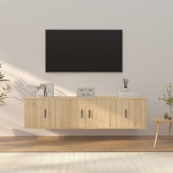 3 Piece TV Cabinet Set Engineered Wood