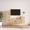 4 Piece TV Cabinet Set Engineered Wood