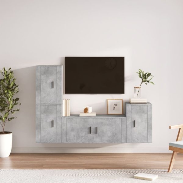 4 Piece TV Cabinet Set Engineered Wood