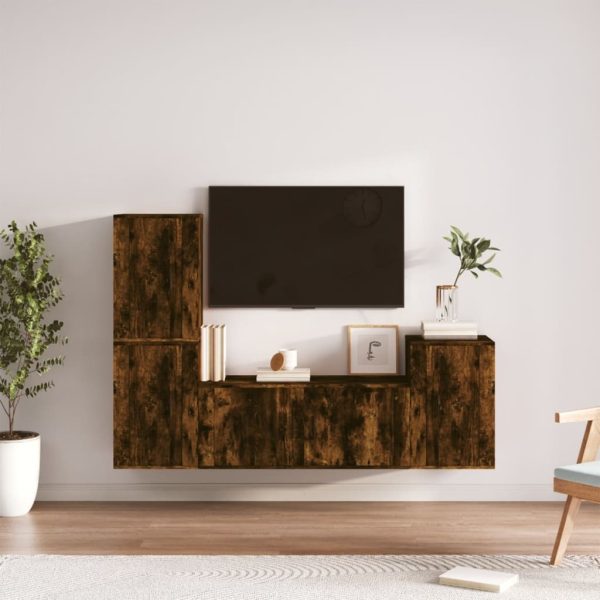 4 Piece TV Cabinet Set Engineered Wood