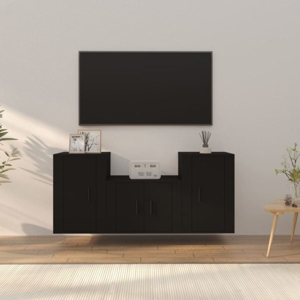 3 Piece TV Cabinet Set Engineered Wood