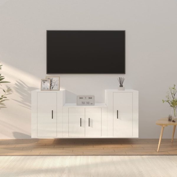 3 Piece TV Cabinet Set Engineered Wood