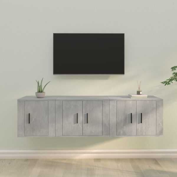 3 Piece TV Cabinet Set Engineered Wood