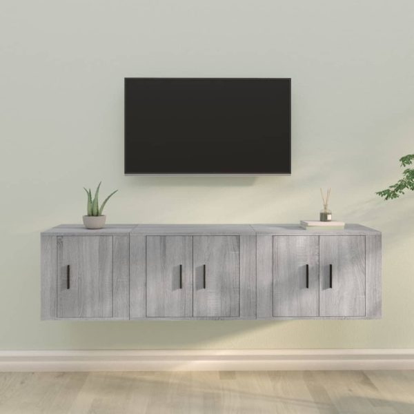 3 Piece TV Cabinet Set Engineered Wood