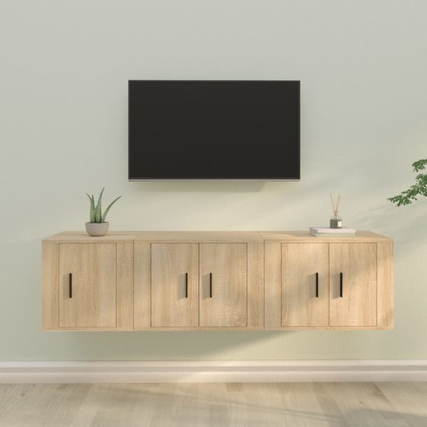 3 Piece TV Cabinet Set Engineered Wood