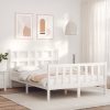 Bed Frame with Headboard Solid Wood