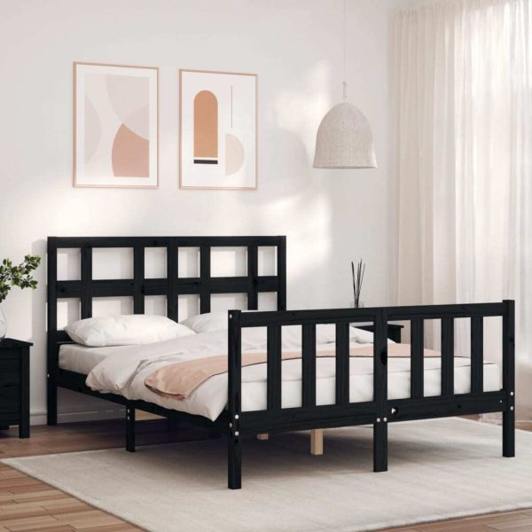 Bed Frame with Headboard Solid Wood