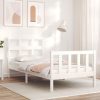 Bed Frame with Headboard Solid Wood
