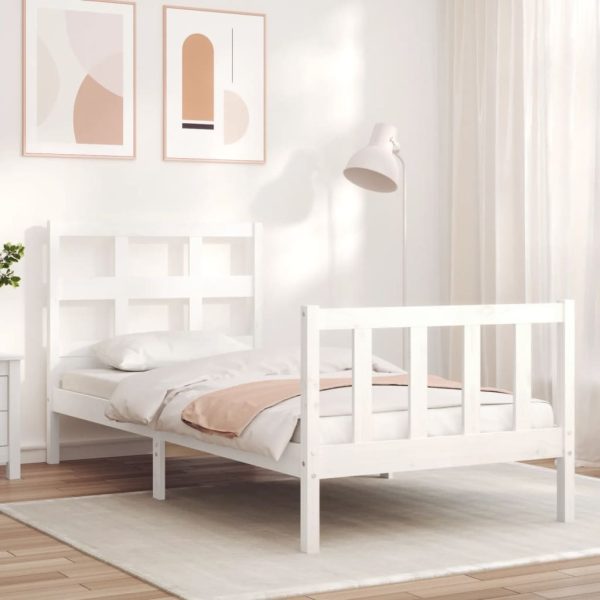 Bed Frame with Headboard Solid Wood