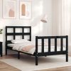 Bed Frame with Headboard Solid Wood
