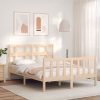 Bed Frame with Headboard Solid Wood