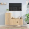 2 Piece TV Cabinet Set Engineered Wood