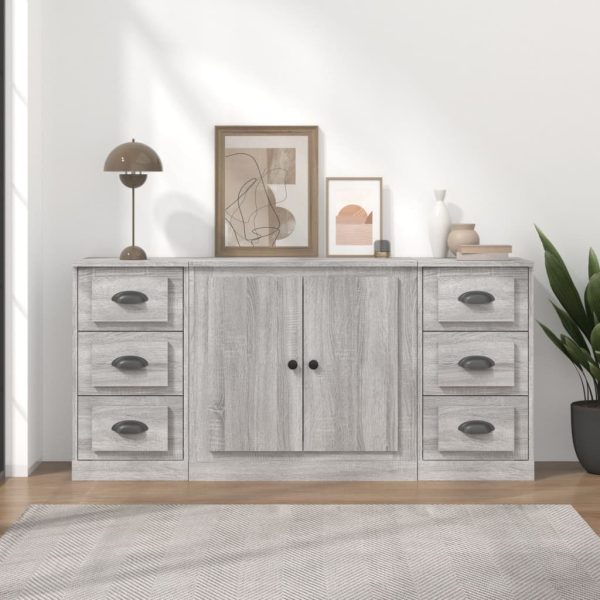 Sideboards 3 pcs Engineered Wood