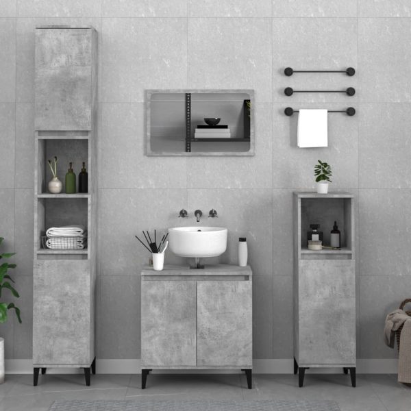 4 Piece Bathroom Furniture Set Engineered Wood