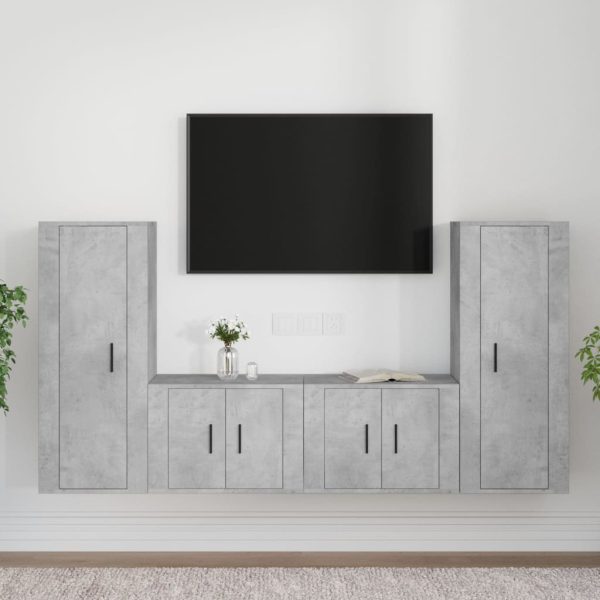 4 Piece TV Cabinet Set Engineered Wood