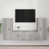 4 Piece TV Cabinet Set Engineered Wood