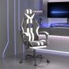 Swivel Gaming Chair with Footrest Faux Leather