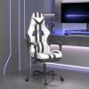 Swivel Gaming Chair with Footrest Faux Leather