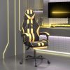 Swivel Gaming Chair with Footrest Faux Leather
