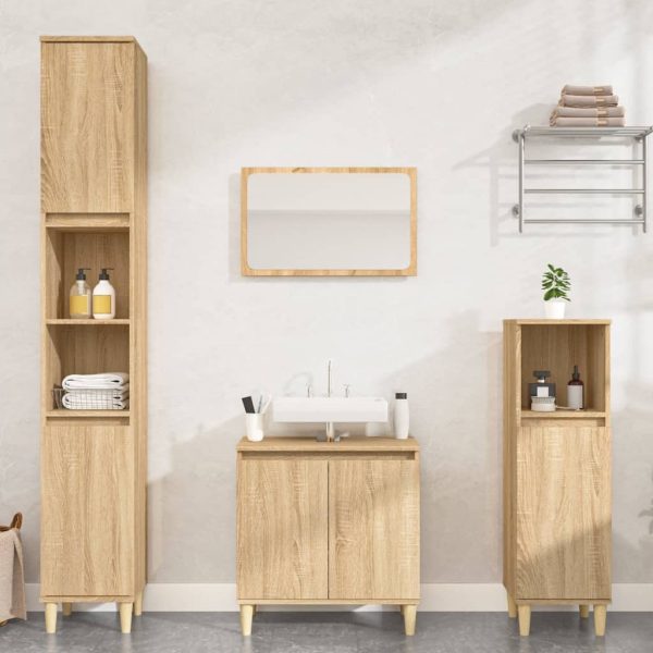 2 Piece Bathroom Furniture Set Engineered Wood