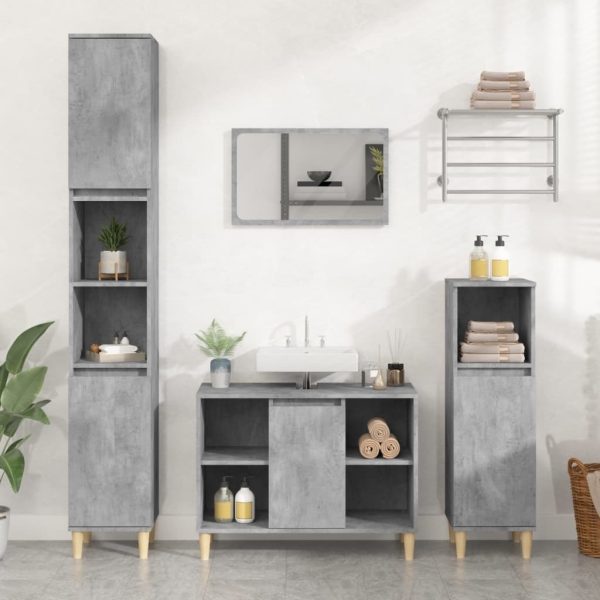 2 Piece Bathroom Furniture Set Engineered Wood