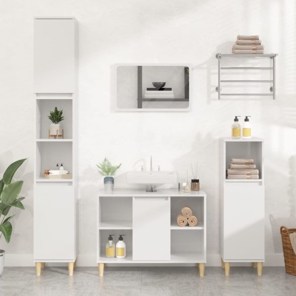 2 Piece Bathroom Furniture Set Engineered Wood