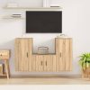 3 Piece TV Cabinet Set Engineered Wood