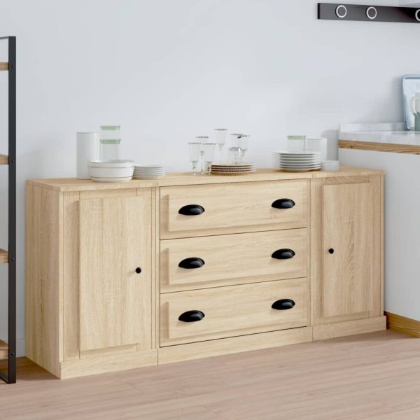 Sideboards 3 pcs Engineered Wood