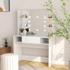 Makeup Table with LED Lights 100x40x135 cm MDF