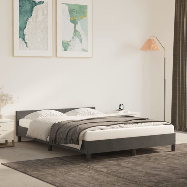 Bed Frame with Headboard Velvet