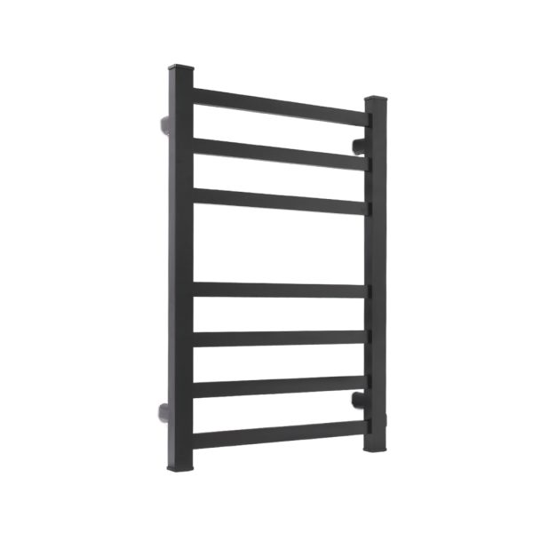 Heated Towel Rail Rack Bathroom Electric Rails 7 Bars 130W Warmer Black