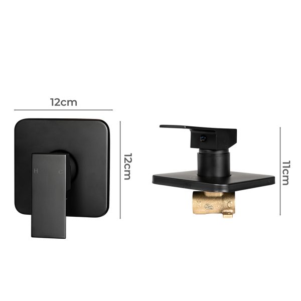 Bathroom Shower Mixer Tap Brass Square Bath Tap faucet Wall Mounted Black