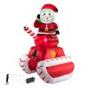 Christmas Inflatable Santa Claus Tank 1.8M Xmas Decor LED Lights Outdoor