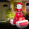 Christmas Inflatable Santa Claus Tank 1.8M Xmas Decor LED Lights Outdoor