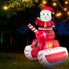 Christmas Inflatable Santa Claus Tank 1.8M Xmas Decor LED Lights Outdoor