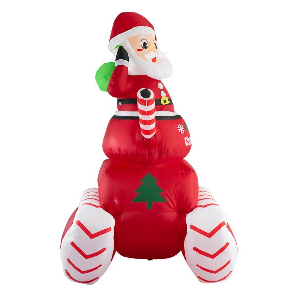 Christmas Inflatable Santa Claus Tank 1.8M Xmas Decor LED Lights Outdoor