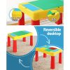 3PCS Kids Table and Chairs Set Activity Toys Storage Box Desk Blocks