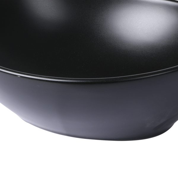 Wash Basin Oval Ceramic Hand Bowl Bathroom Sink Vanity Above Counter Black – Matte Black Finish