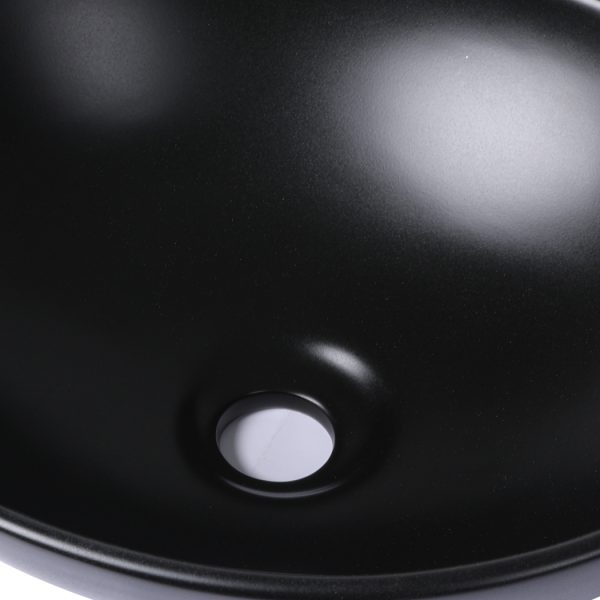 Wash Basin Oval Ceramic Hand Bowl Bathroom Sink Vanity Above Counter Black – Matte Black Finish