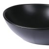 Wash Basin Oval Ceramic Hand Bowl Bathroom Sink Vanity Above Counter Black – Matte Black Finish