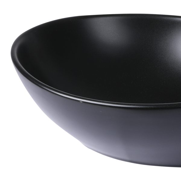 Wash Basin Oval Ceramic Hand Bowl Bathroom Sink Vanity Above Counter Black – Matte Black Finish