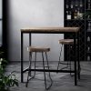 Vintage Industrial High Bar Table for Stool Kitchen Cafe Desk – Dark Brown