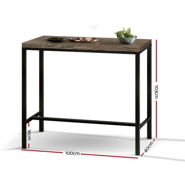 Vintage Industrial High Bar Table for Stool Kitchen Cafe Desk – Dark Brown