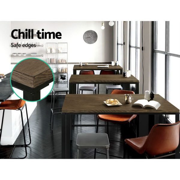 Vintage Industrial High Bar Table for Stool Kitchen Cafe Desk – Dark Brown