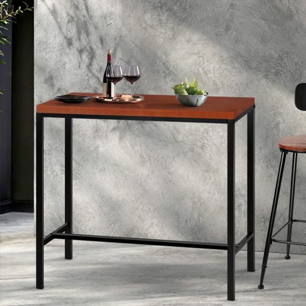 Vintage Industrial High Bar Table for Stool Kitchen Cafe Desk – Walnut